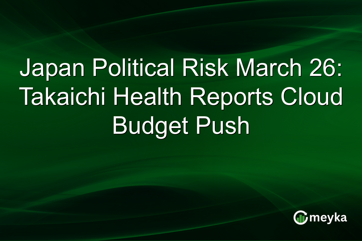 Japan Political Risk March 26: Takaichi Health Reports Cloud Budget Push