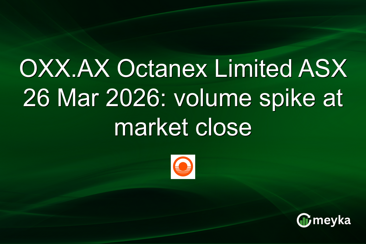 OXX.AX Octanex Limited ASX 26 Mar 2026: volume spike at market close
