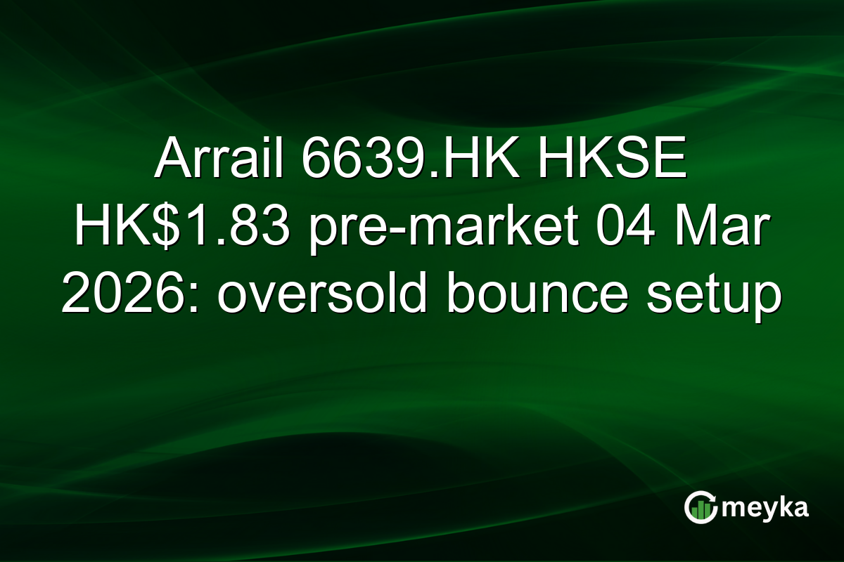 Arrail 6639.HK HKSE HK$1.83 pre-market 04 Mar 2026: oversold bounce setup