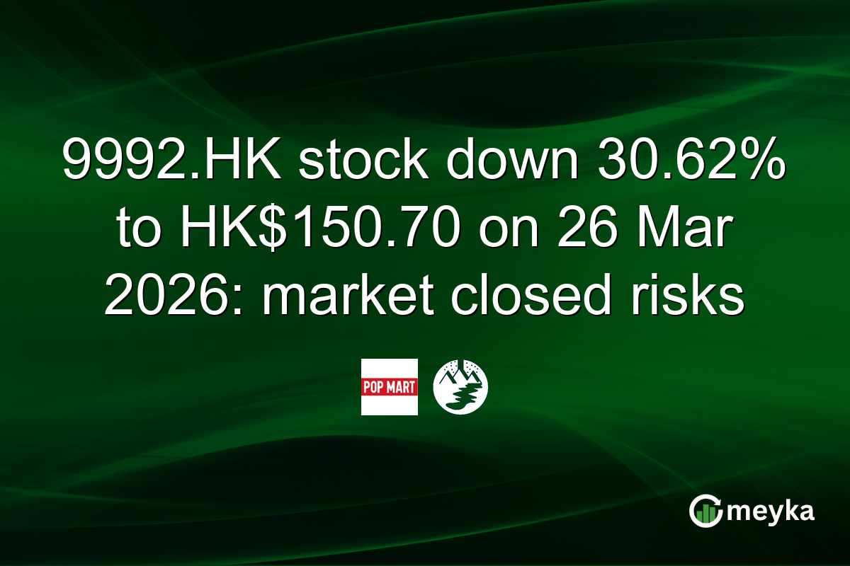 9992.HK stock down 30.62% to HK$150.70 on 26 Mar 2026: market closed risks