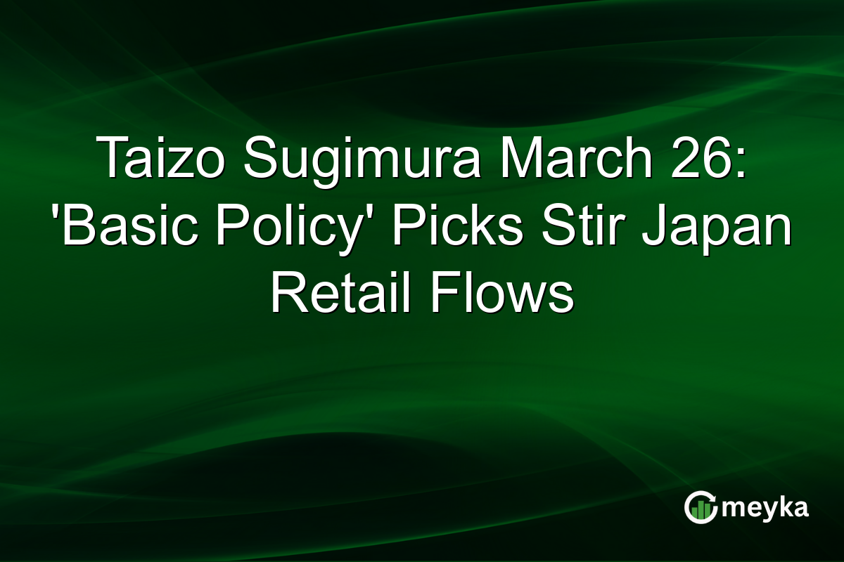 Taizo Sugimura March 26: ‘Basic Policy’ Picks Stir Japan Retail Flows