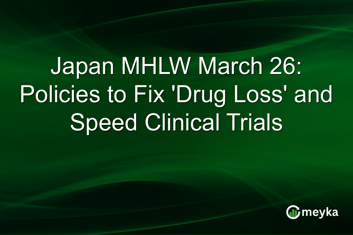 Japan MHLW March 26: Policies to Fix ‘Drug Loss’ and Speed Clinical Trials
