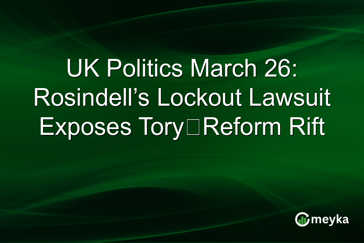 UK Politics March 26: Rosindell’s Lockout Lawsuit Exposes Tory‑Reform Rift