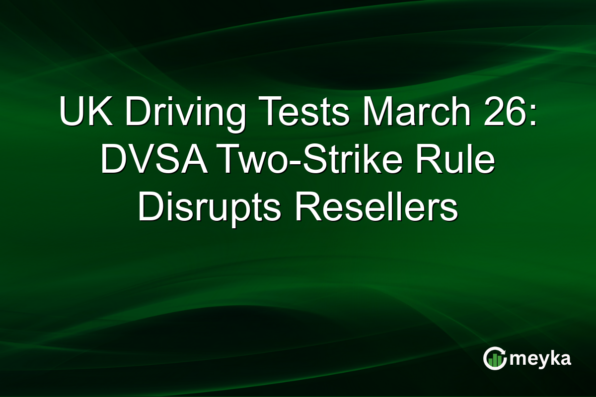 UK Driving Tests March 26: DVSA Two-Strike Rule Disrupts Resellers