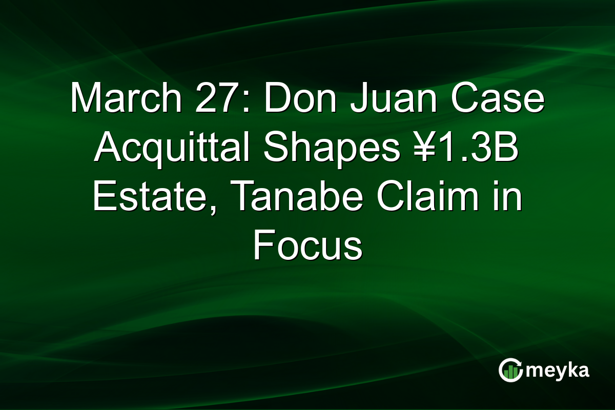 March 27: Don Juan Case Acquittal Shapes ¥1.3B Estate, Tanabe Claim in Focus
