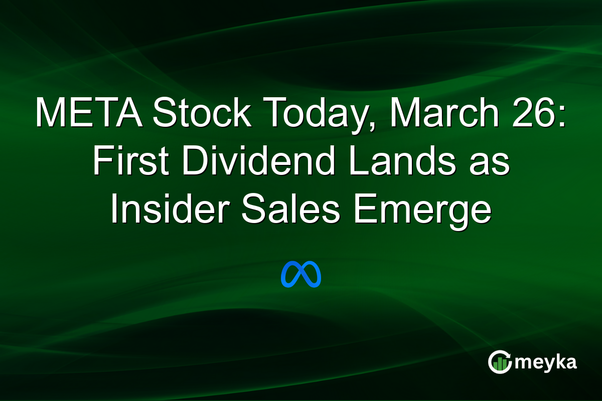 META Stock Today, March 26: First Dividend Lands as Insider Sales Emerge