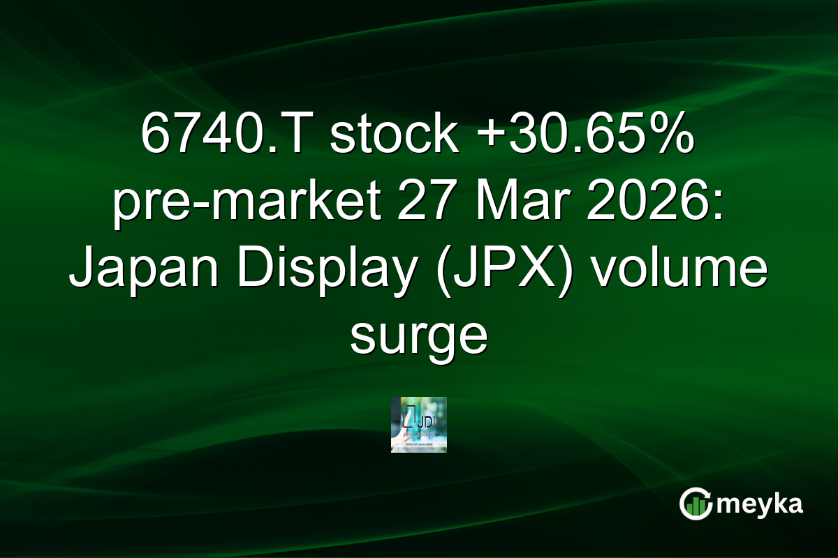 6740.T stock +30.65% pre-market 27 Mar 2026: Japan Display (JPX) volume surge
