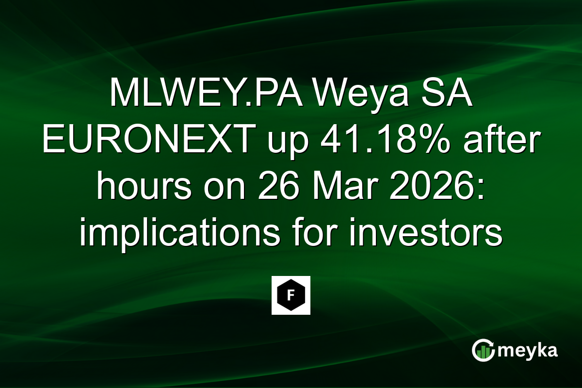 MLWEY.PA Weya SA EURONEXT up 41.18% after hours on 26 Mar 2026: implications for investors