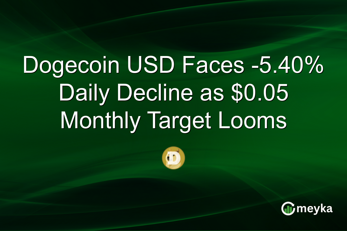Dogecoin USD Faces -5.40% Daily Decline as $0.05 Monthly Target Looms