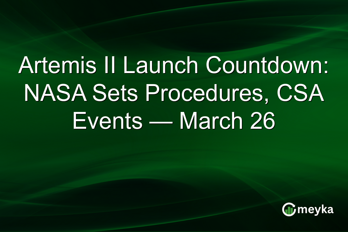 Artemis II Launch Countdown: NASA Sets Procedures, CSA Events — March 26