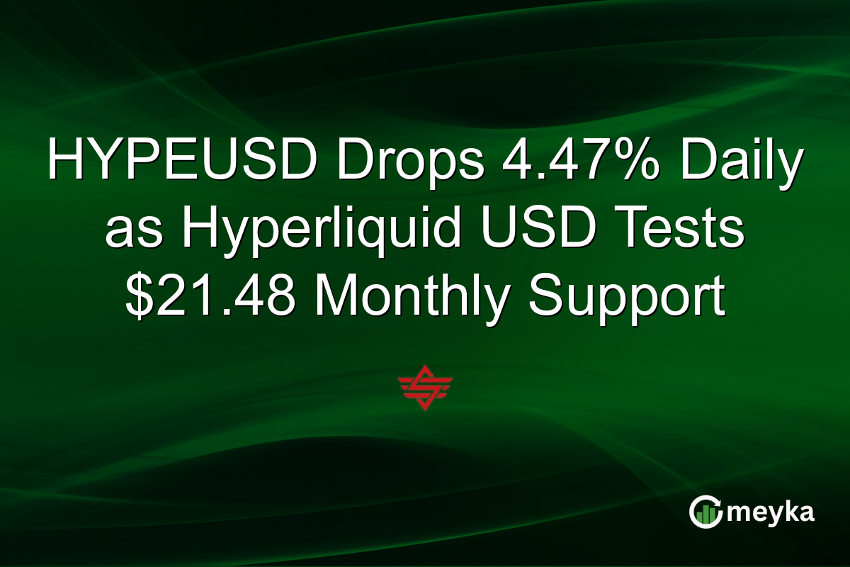 HYPEUSD Drops 4.47% Daily as Hyperliquid USD Tests $21.48 Monthly Support