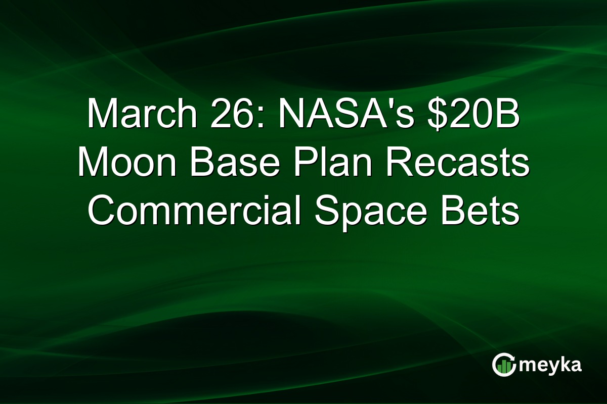 March 26: NASA’s $20B Moon Base Plan Recasts Commercial Space Bets