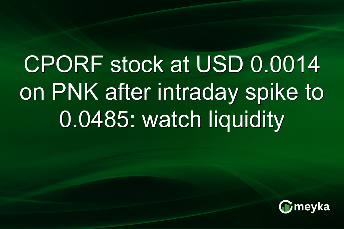 CPORF stock at USD 0.0014 on PNK after intraday spike to 0.0485: watch liquidity