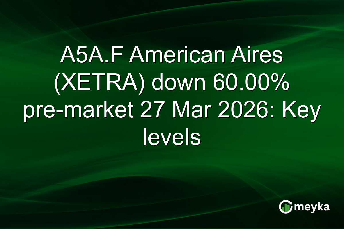 A5A.F American Aires (XETRA) down 60.00% pre-market 27 Mar 2026: Key levels