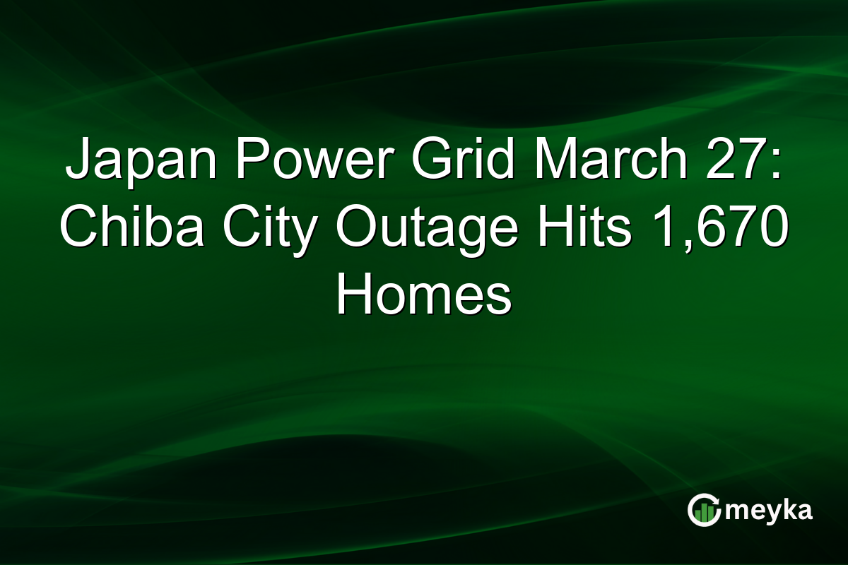 Japan Power Grid March 27: Chiba City Outage Hits 1,670 Homes