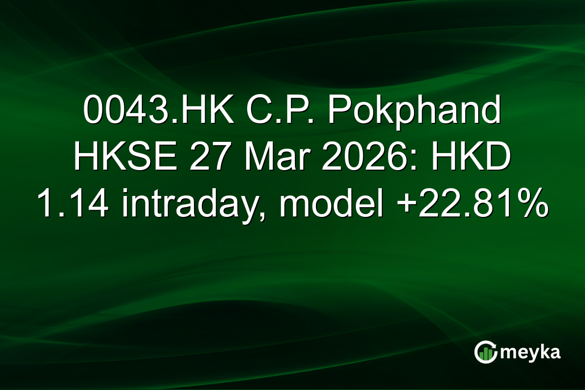 0043.HK C.P. Pokphand HKSE 27 Mar 2026: HKD 1.14 intraday, model +22.81%