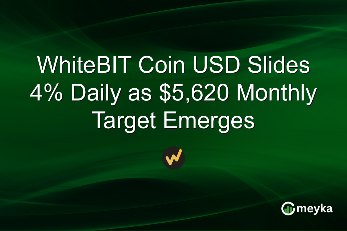 WhiteBIT Coin USD Slides 4% Daily as $5,620 Monthly Target Emerges