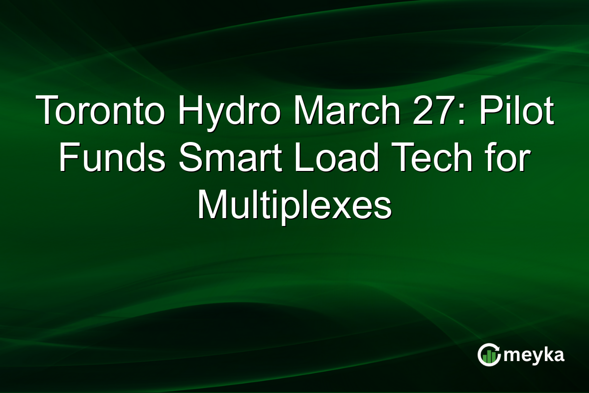 Toronto Hydro March 27: Pilot Funds Smart Load Tech for Multiplexes