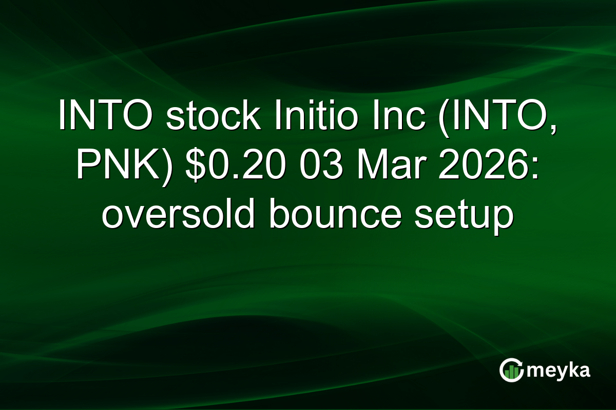 INTO stock Initio Inc (INTO, PNK) $0.20 03 Mar 2026: oversold bounce setup