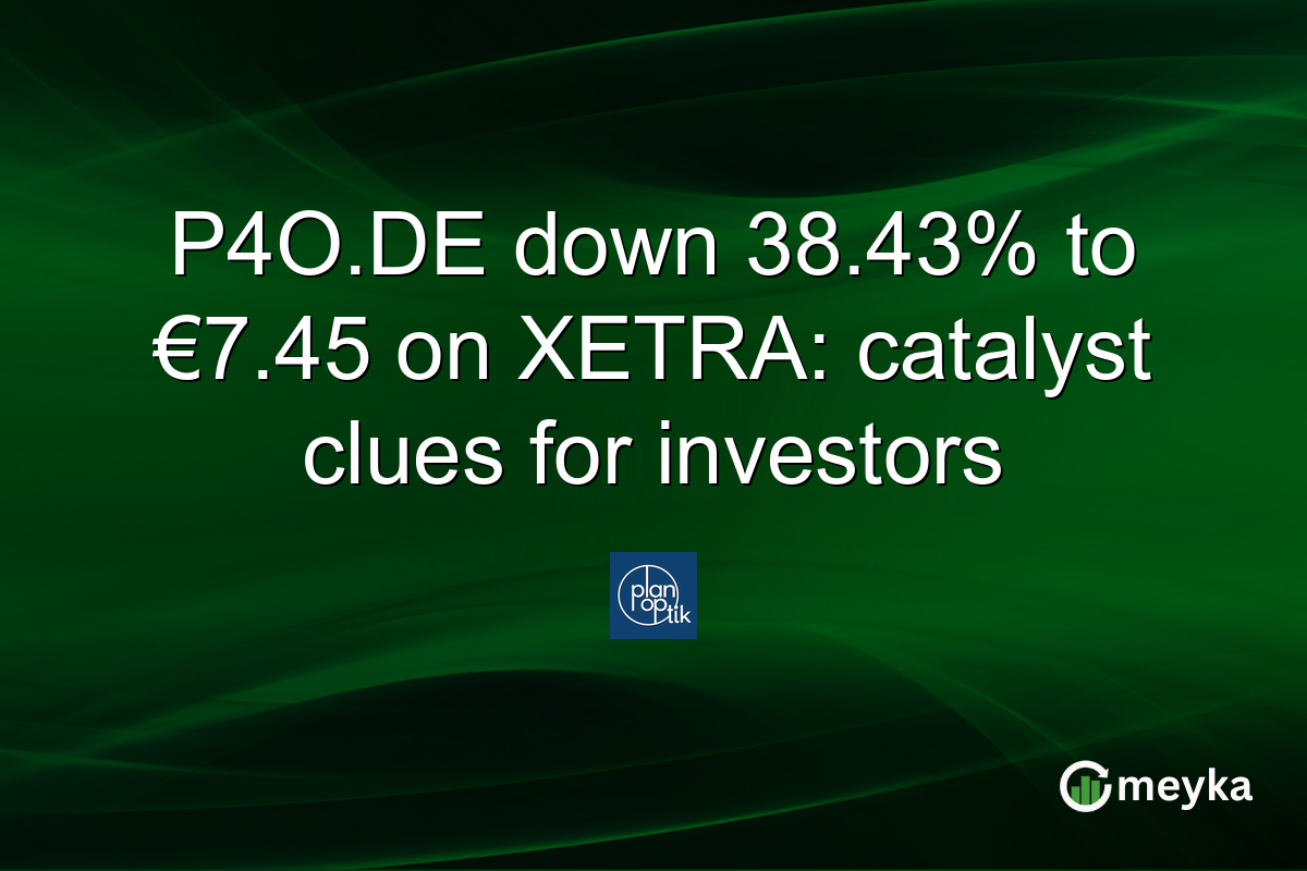 P4O.DE down 38.43% to €7.45 on XETRA: catalyst clues for investors