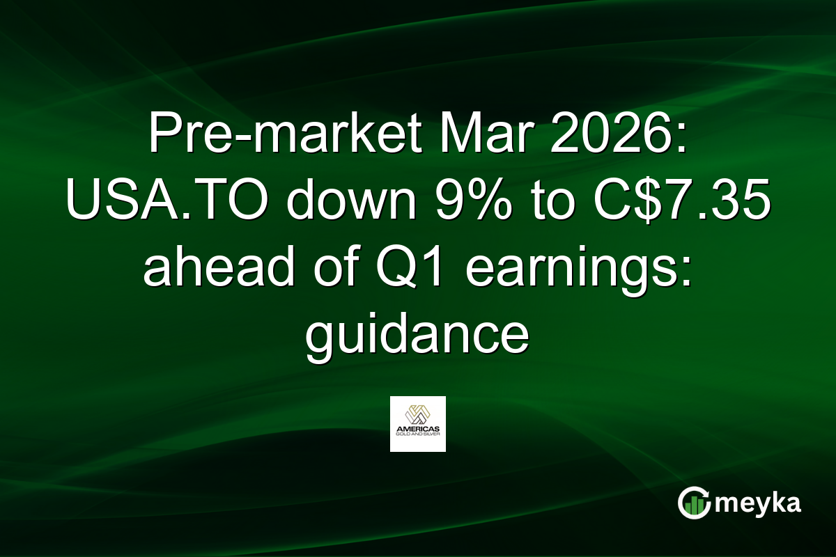 Pre-market Mar 2026: USA.TO down 9% to C$7.35 ahead of Q1 earnings: guidance