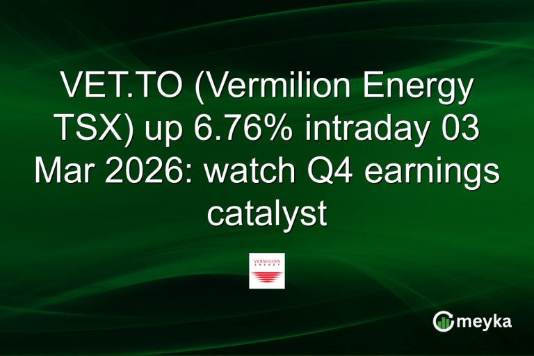 VET.TO (Vermilion Energy TSX) up 6.76% intraday 03 Mar 2026: watch Q4 earnings catalyst