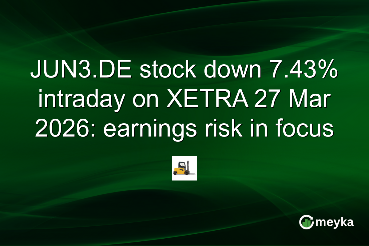 JUN3.DE stock down 7.43% intraday on XETRA 27 Mar 2026: earnings risk in focus
