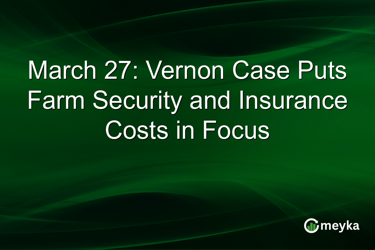 March 27: Vernon Case Puts Farm Security and Insurance Costs in Focus