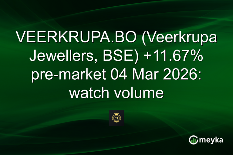 VEERKRUPA.BO (Veerkrupa Jewellers, BSE) +11.67% pre-market 04 Mar 2026: watch volume