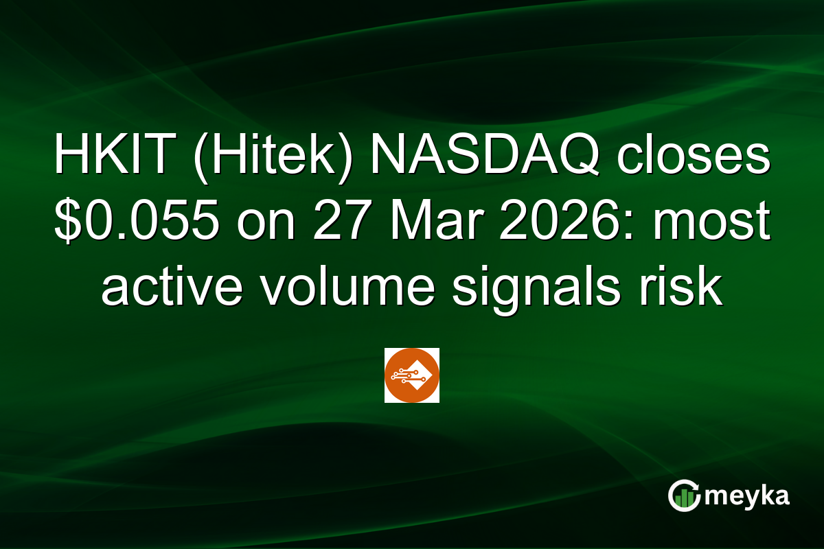 HKIT (Hitek) NASDAQ closes $0.055 on 27 Mar 2026: most active volume signals risk