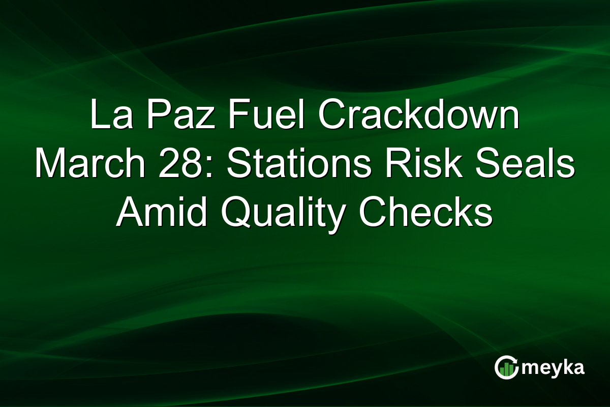 La Paz Fuel Crackdown March 28: Stations Risk Seals Amid Quality Checks