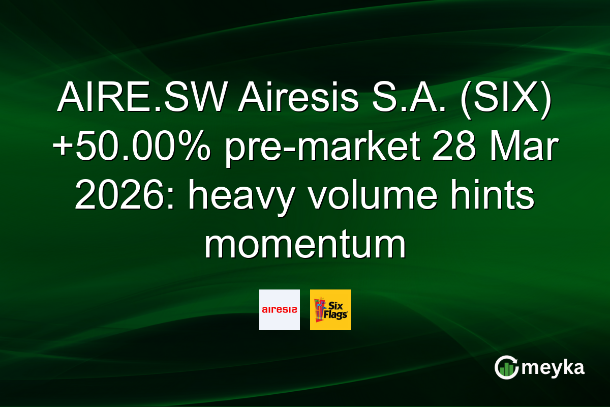 AIRE.SW Airesis S.A. (SIX) +50.00% pre-market 28 Mar 2026: heavy volume hints momentum