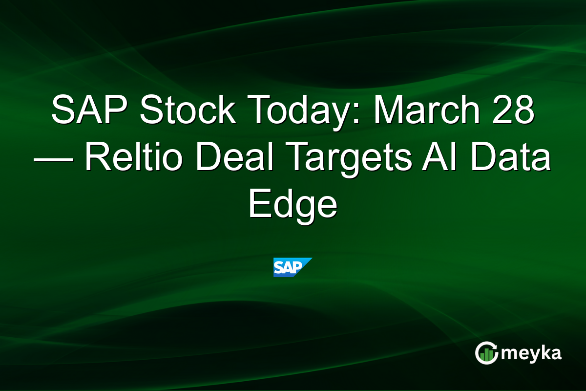 SAP Stock Today: March 28 — Reltio Deal Targets AI Data Edge