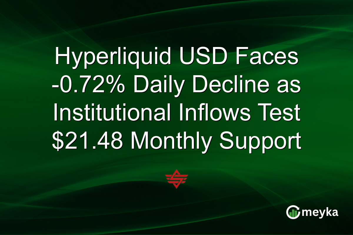 Hyperliquid USD Faces -0.72% Daily Decline as Institutional Inflows Test $21.48 Monthly Support
