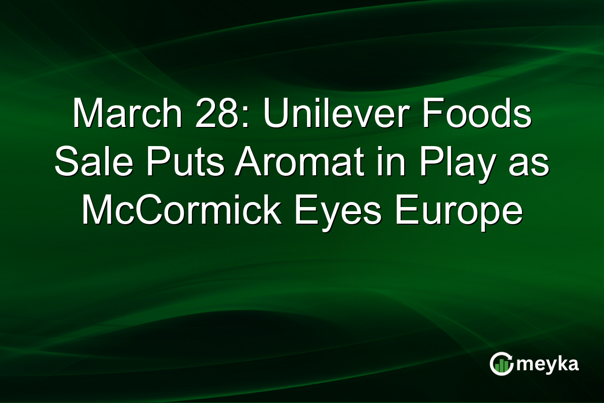 March 28: Unilever Foods Sale Puts Aromat in Play as McCormick Eyes Europe