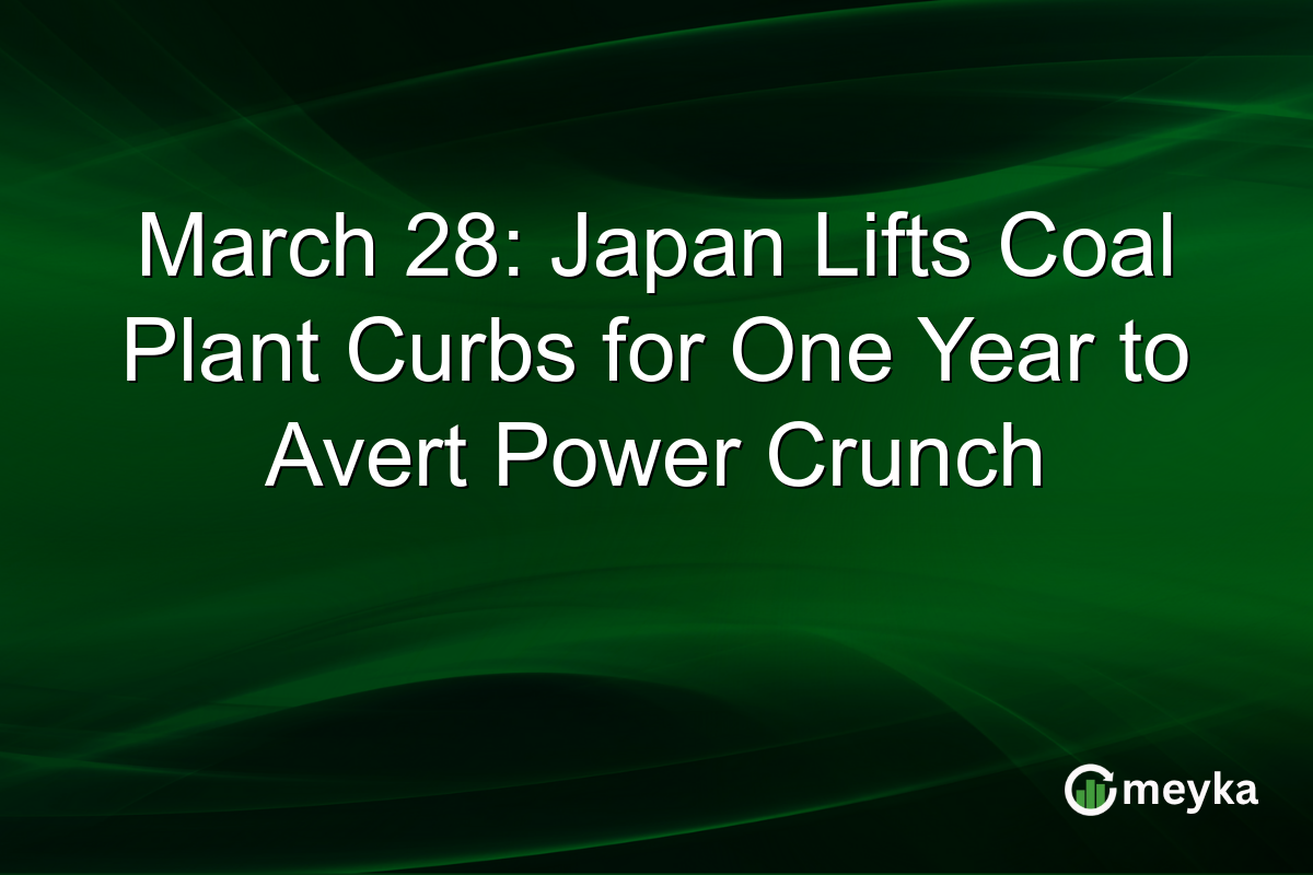 March 28: Japan Lifts Coal Plant Curbs for One Year to Avert Power Crunch