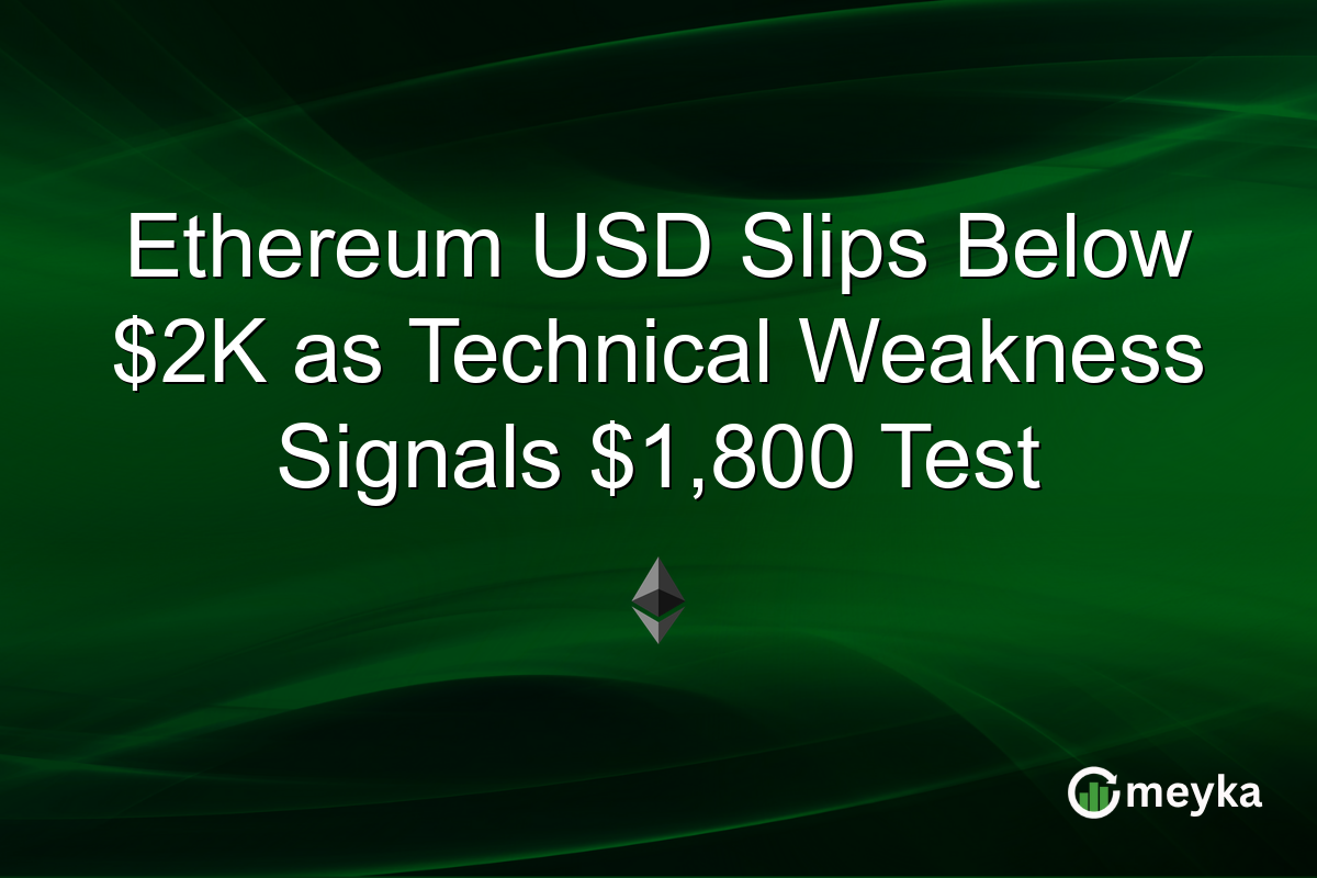 Ethereum USD Slips Below $2K as Technical Weakness Signals $1,800 Test