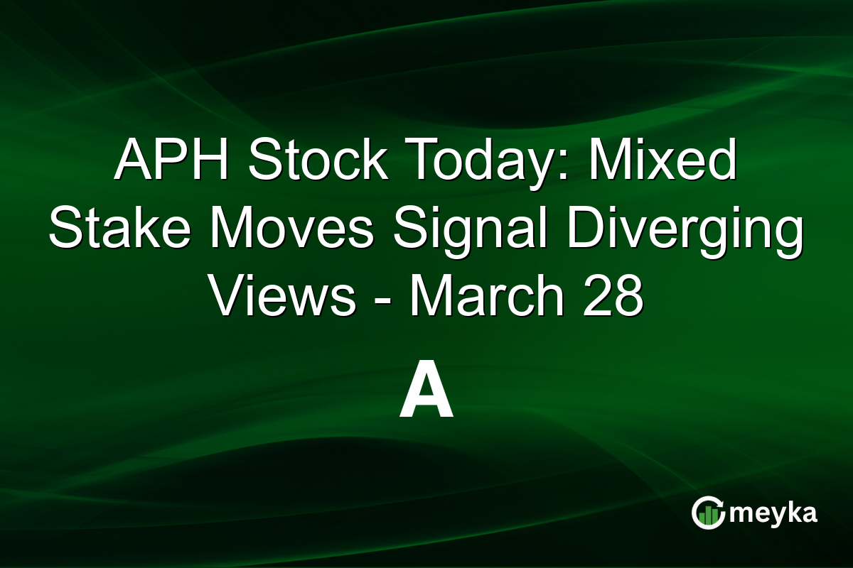 APH Stock Today: Mixed Stake Moves Signal Diverging Views – March 28