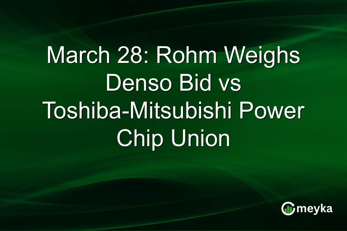 March 28: Rohm Weighs Denso Bid vs Toshiba-Mitsubishi Power Chip Union