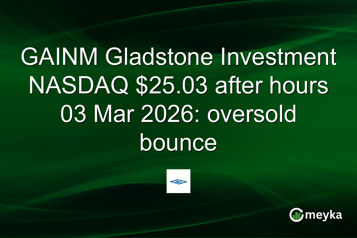 GAINM Gladstone Investment NASDAQ $25.03 after hours 03 Mar 2026: oversold bounce