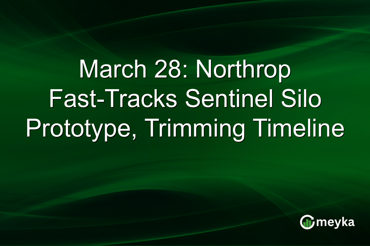 March 28: Northrop Fast-Tracks Sentinel Silo Prototype, Trimming Timeline