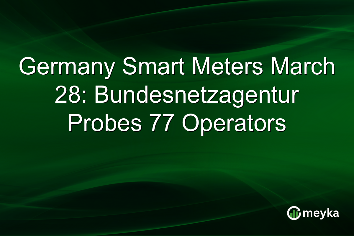 Germany Smart Meters March 28: Bundesnetzagentur Probes 77 Operators