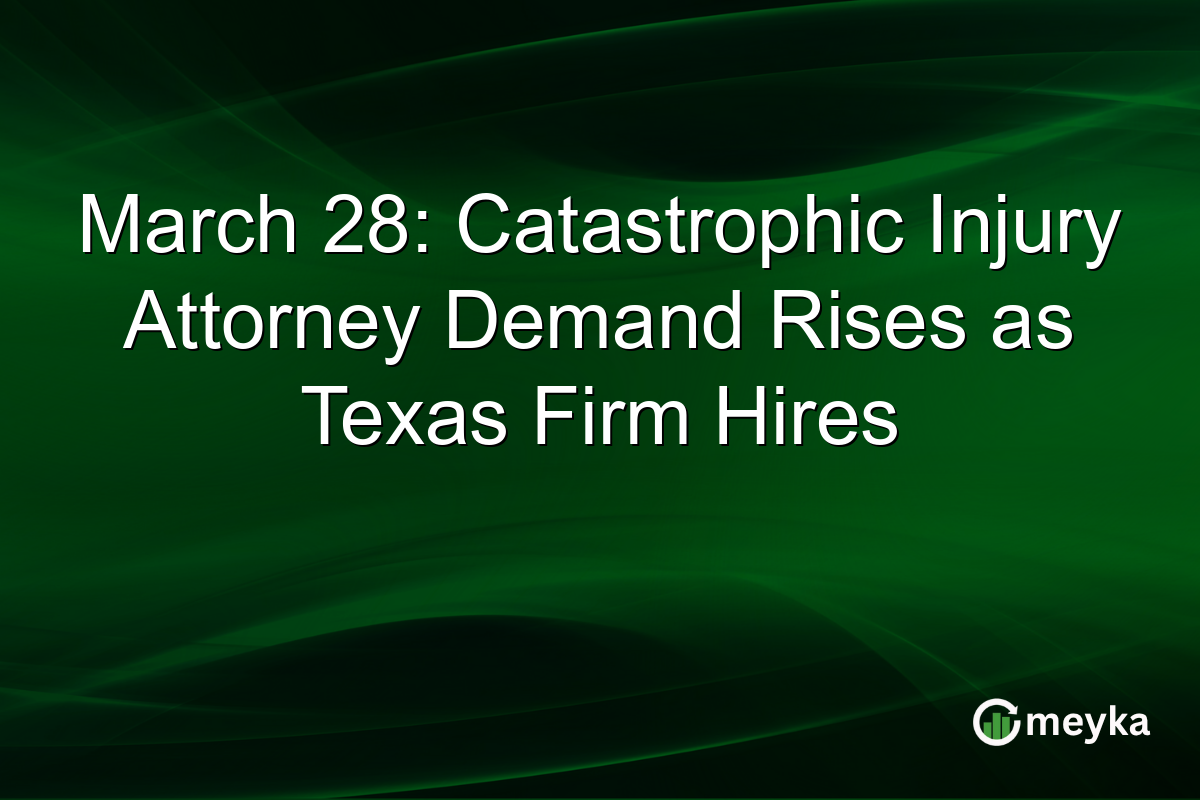 March 28: Catastrophic Injury Attorney Demand Rises as Texas Firm Hires