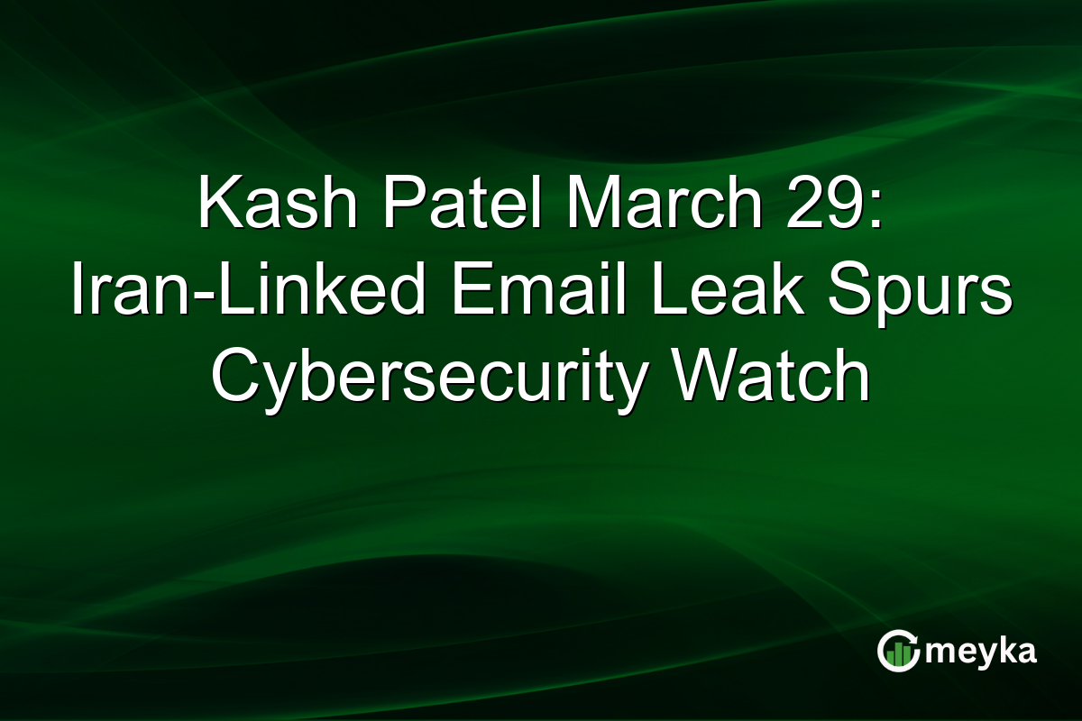 Kash Patel March 29: Iran-Linked Email Leak Spurs Cybersecurity Watch