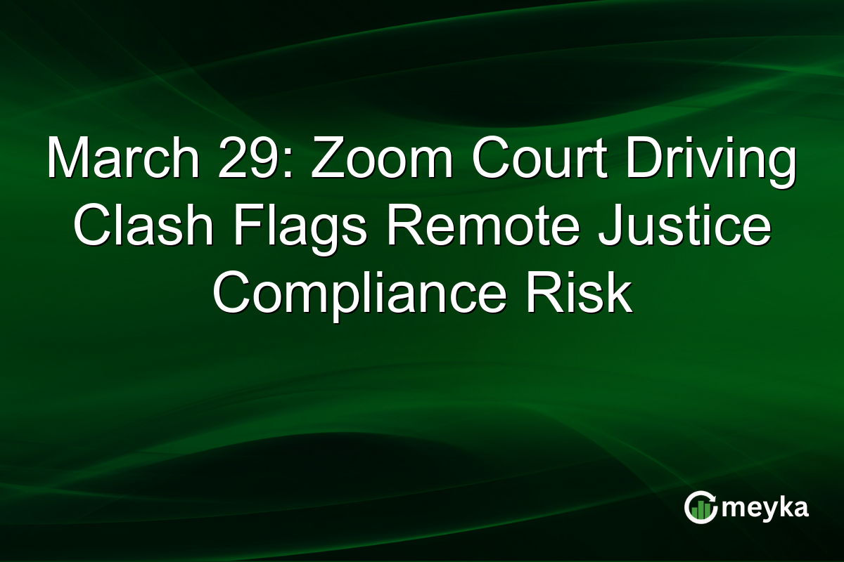 March 29: Zoom Court Driving Clash Flags Remote Justice Compliance Risk