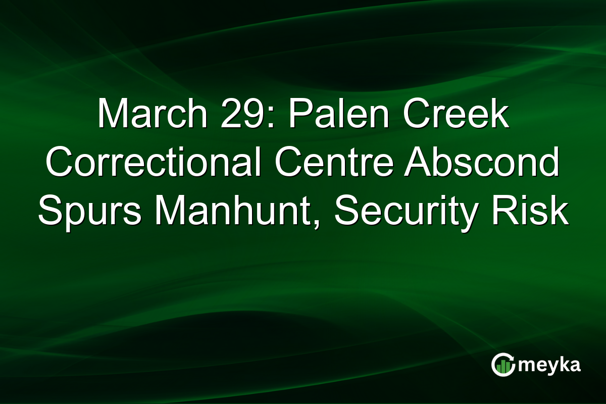 March 29: Palen Creek Correctional Centre Abscond Spurs Manhunt, Security Risk