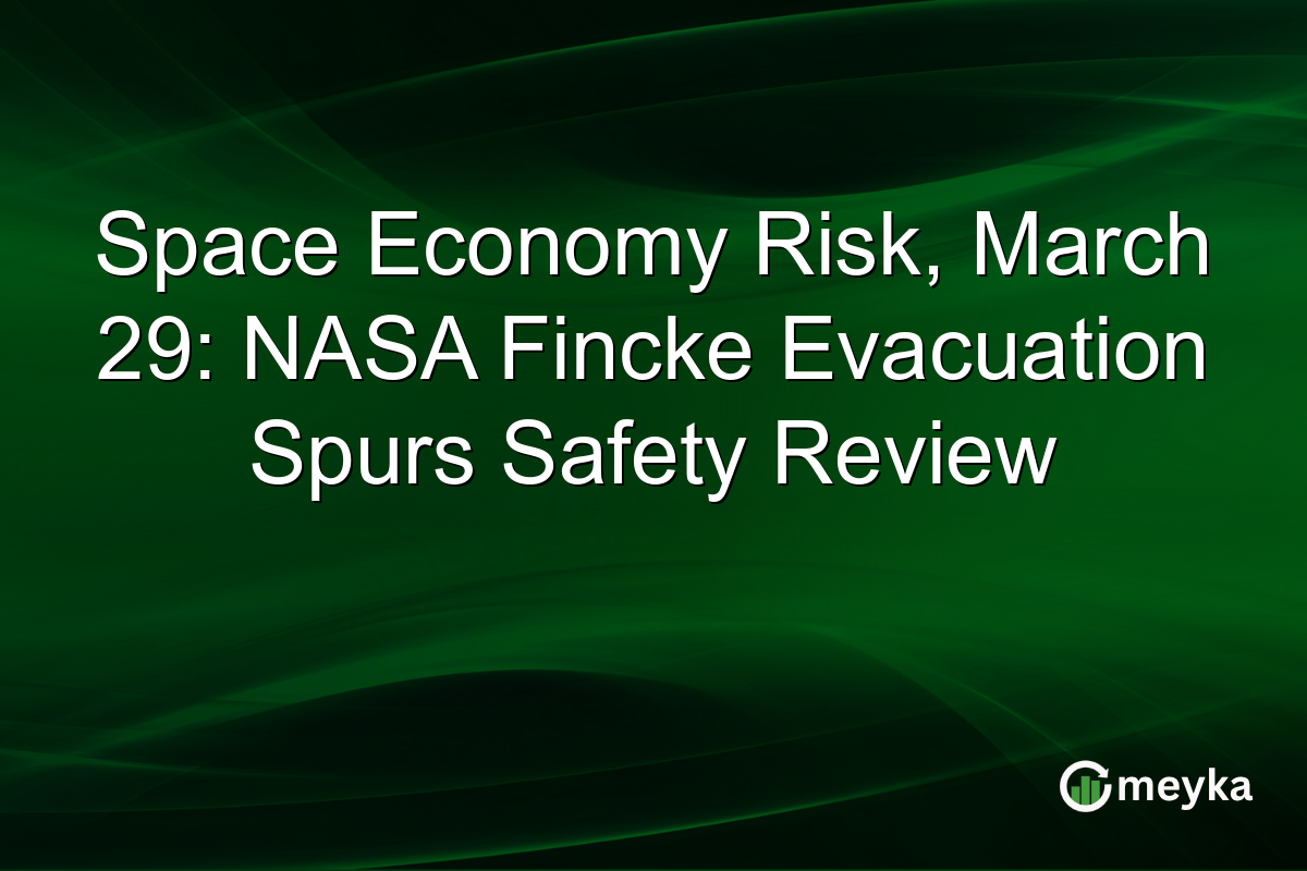 Space Economy Risk, March 29: NASA Fincke Evacuation Spurs Safety Review