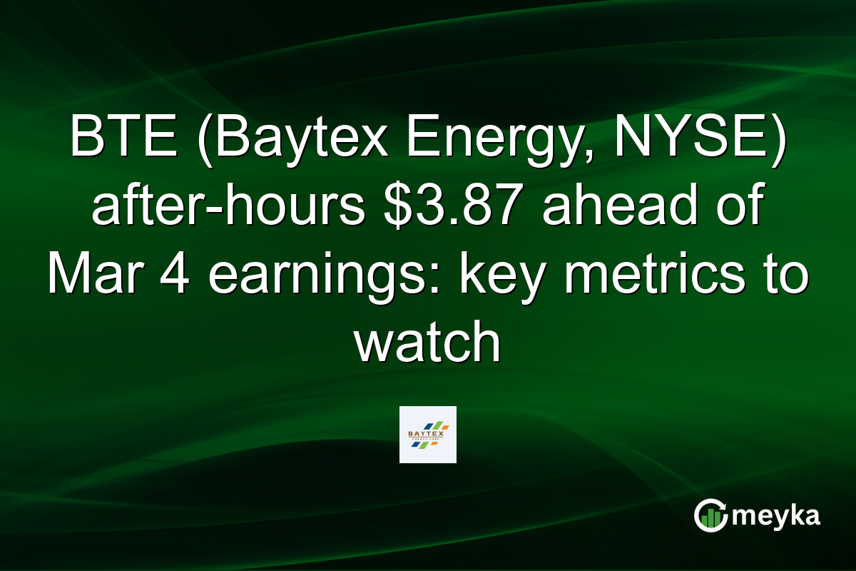 BTE (Baytex Energy, NYSE) after-hours $3.87 ahead of Mar 4 earnings: key metrics to watch