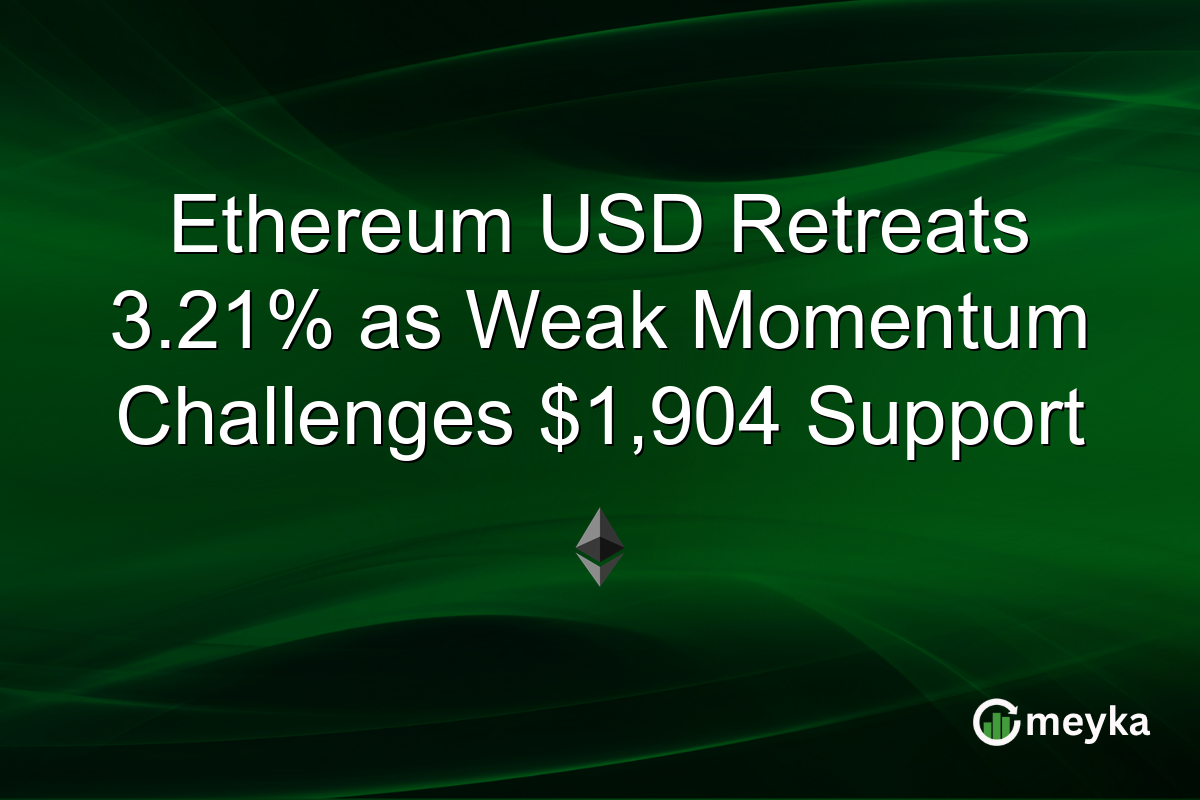 Ethereum USD Retreats 3.21% as Weak Momentum Challenges $1,904 Support