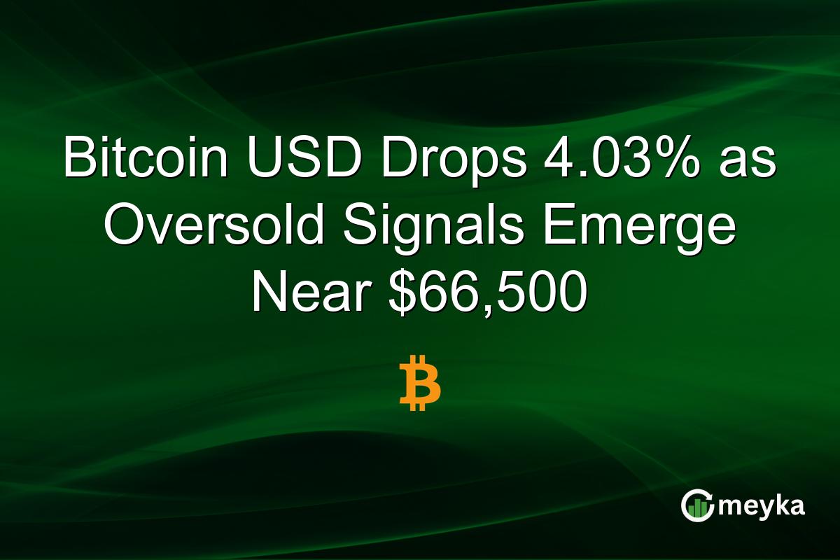 Bitcoin USD Drops 4.03% as Oversold Signals Emerge Near $66,500